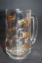 Canada 1967 Worlds Fair Expo Glass Cup Mug Collectors Gold Tone 5&quot; Keepsake Vtg - £11.39 GBP