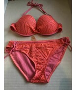 Women’s  Bikini Bathing Suit Size Large Holter  Top  Bottom With Side Ties - $374.14 MXN