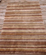 Safavieh Hand-knotted Tibetan Stripes Rust Coffee Brown 100% Wool Rug (3&#39;x 5&#39;) - £125.52 GBP