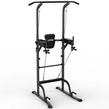Adjustable Power Tower 400Lbs Max Weight Dip Station Pull up Bar Power R... - £136.61 GBP