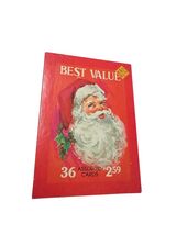 Vintage Christmas Card Box Only Santa Illustration Mid Century Best Valu... - $9.89