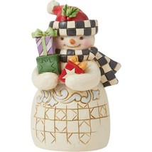 Jim Shore Heartwood Creek Four Seasons Mini Snowman with Checkered Hat F... - $36.99
