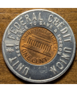 1971-D Lockport, New York NY Unit #1 Federal Credit Union Encased Cent Token - $13.09