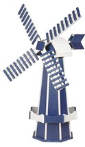 5 FOOT POLY WINDMILL - Patriot Blue Working Dutch Garden Weathervane Ami... - $658.97