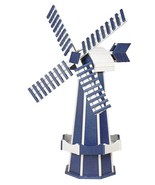 5 FOOT POLY WINDMILL - Patriot Blue Working Dutch Garden Weathervane Ami... - £521.21 GBP