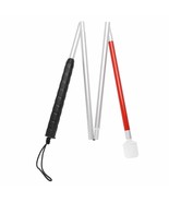 Rotating Head Folding Blind Cane Walking Stick with Red Reflective Tape ... - $18.99