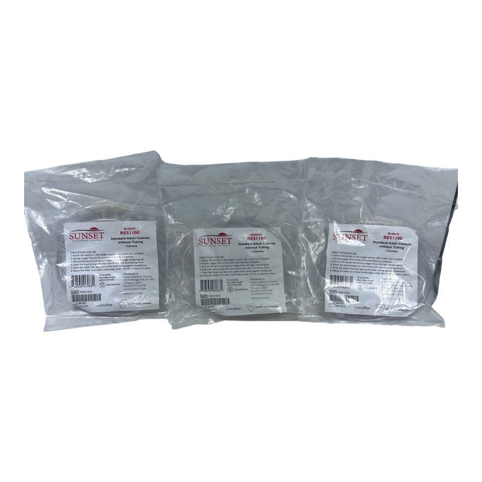Sunset RES1100 Standard Adult Cannula WITHOUT Tubing Lot Of 3 - $9.85