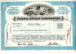 Vintage General Motors Stock Certificate Blue - £4.68 GBP