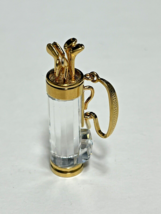 Swarovski Crystal Memories Mini 18k Gold Plated Golf Bag Figurine Pendant 2&quot; - £18.99 GBP
