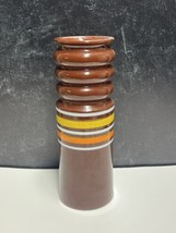 Vtg Bitossi Fascie Colorate 12&quot; Tall Vase Aldo Londi Brown Stripes Paper... - $143.55