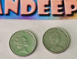 2 Queen Elizabeth The Second Five Dollar Coins 1988 1981 Hong Kong Money - $19.79