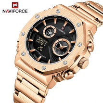 NAVIFORCE Fashion Men&#39;S Multifunctional Watches Sports Waterproof Durable Male - £45.35 GBP