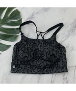 Livi Active Longline Wire Free Sports Bra Size 16 Black Gray Lace Print ... - $462.19 MXN