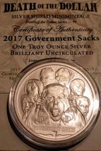 2017 1oz Government Sacks BU Silver Shield Death of the Dollar Series #9 - £107.17 GBP