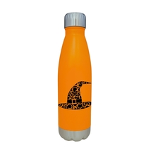 Witch Hat Flourish Design Halloween Orange 17oz Water Bottle LA5144 - £14.93 GBP