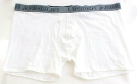 Under Armour White Cotton Stretch 6&quot; Boxerjock Boxer Brief Underwear  Me... - £19.91 GBP