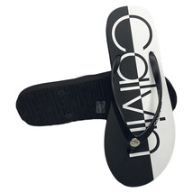 NWT CALVIN KLEIN MSRP $39.99 SEYA WOMEN&#39;S BLACK FLIP FLOPS SANDALS - $16.19