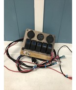 5 Gang Toggle Rocker Switch Panel Dual USB Blue LED For Car Boat Marine ... - £32.44 GBP