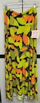 NWT LULAROE Medium Gold Orange Black Feathers Slinky Maxi Skirt/Strapless Dress - £39.44 GBP