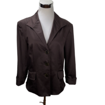 LAFAYETTE 148 Silky Light Flattering Brown 3/4 Sleeve Jacket Size L - 12 - £38.76 GBP