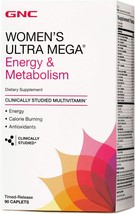 GNC Womens Ultra Mega Energy and Metabolism Multivitamin for Women, 90 Count, fo - £32.76 GBP