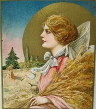 John Winsch Thanksgiving Postcard Schmucker Peaceful Harvest Giant Gold Sun 1911 - $50.35