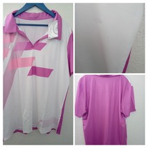 Speed For Run Women&#39;s Collared Golf Shirt Pink/White Geometric Size 2XL.... - £14.15 GBP