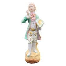Vintage French Victorian Colonial Man Hand Painted Statue Figurine Bisqu... - $19.78