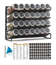 Spice Rack Organizer with 28 Spice Jars, 386 Spice Labels, Chalk Marker ... - $120.68