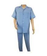 Men 2pc Walking Leisure Suit Short Sleeves By DREAMS Fancy 277-11 Ocean ... - €99,06 EUR