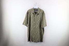 Vintage 90s Streetwear Mens Size XL Silk Blend Geometric Collared Button Shirt - £31.61 GBP