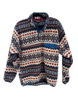 Patagonia Synchilla Sweater Men&#39;s Sz M Cliff Underwater Blue Aztec Snap Buttons - £115.84 GBP