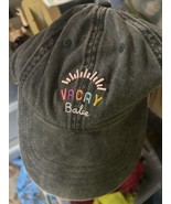 Time & Tru Women’s VACAY BABE Baseball Cap Cotton Hat • Black - $5.43 CAD