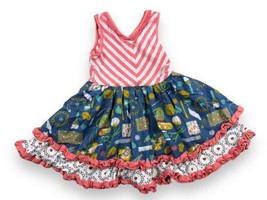 Matilda Jane Work of Heart Twirl Dress Camp MJC Strawberry Stripe Ruffle... - £18.26 GBP