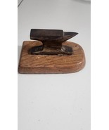 Vtg Anvil On Wood Blacksmith Jeweler Watchmaker Table Paperweight - $29.99