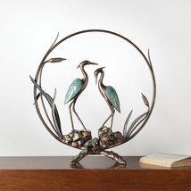 SPI Home Heron Romantic Sculpture 26.5&quot; x 25.5&quot; x 8.0&quot; 7.70 lbs. Aluminum - £323.96 GBP