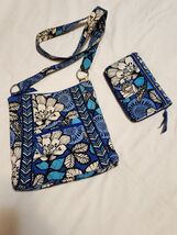 Vera Bradley Hipster/Crossbody + Large Clutch Wallet In Blue Bayou GUC - $26.72