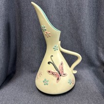 Hull Pottery Butterfly Pitcher/Ewer Vase W Angular Spout With Handle - £33.56 GBP
