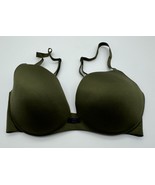 Victoria&#39;s Secret Lined Demi Bra Olive Army Green Underwire Back Closure... - $24.50 CAD