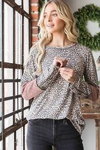 Heimish Full Size Leopard Exposed Seam Contrast T-Shirt - $47.99