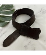 Fossil Mens Vintage Y2k Western Leather Belt Size 34 Dark Brown Buckle - $36.54 CAD