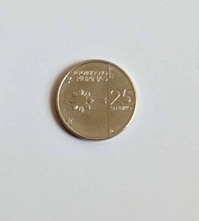 25 Sentimo (25 Centavo) Republika ng Pilipinas 2018 3/4" Coin - $1.50