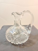 Vintage Trefoil Oil Cruet Decanter American Brilliant Period Cut Glass JD Bergen - £21.96 GBP