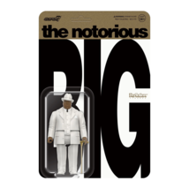Notorious B.I.G. - Hip Hop in White Suit 3 3/4&quot; ReAction Figure by Super 7 - £19.51 GBP