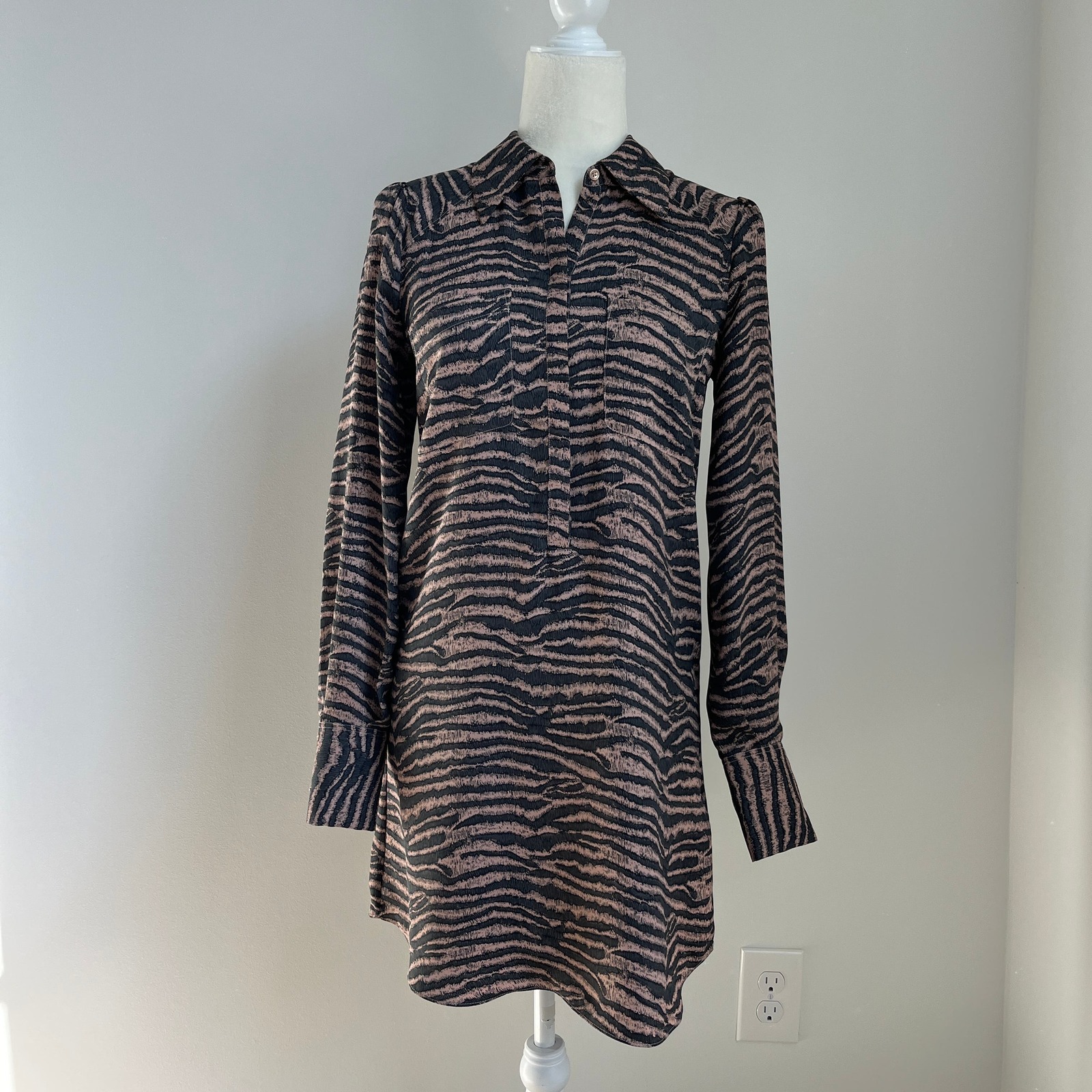 Primary image for joie Talma Zebra Long Sleeve Shirt Dress XS