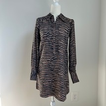 joie Talma Zebra Long Sleeve Shirt Dress XS - £26.63 GBP