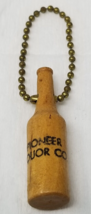 Pioneer Liquor Company Keychain Wood Spirits Bottle - $11.35