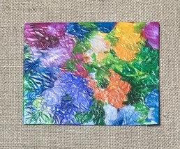 Hand Crafted Crinkle Paper Bright Colors Flowers Floral Envelope Stationery - £6.28 GBP
