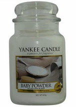 Yankee Candle Baby Powder  22 oz Scent Glass Jar, fresh, soft almond musk - £30.55 GBP
