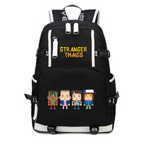 Stranger Things Theme Unique Series Backpack Schoolbag Daypack Pixel - £33.56 GBP